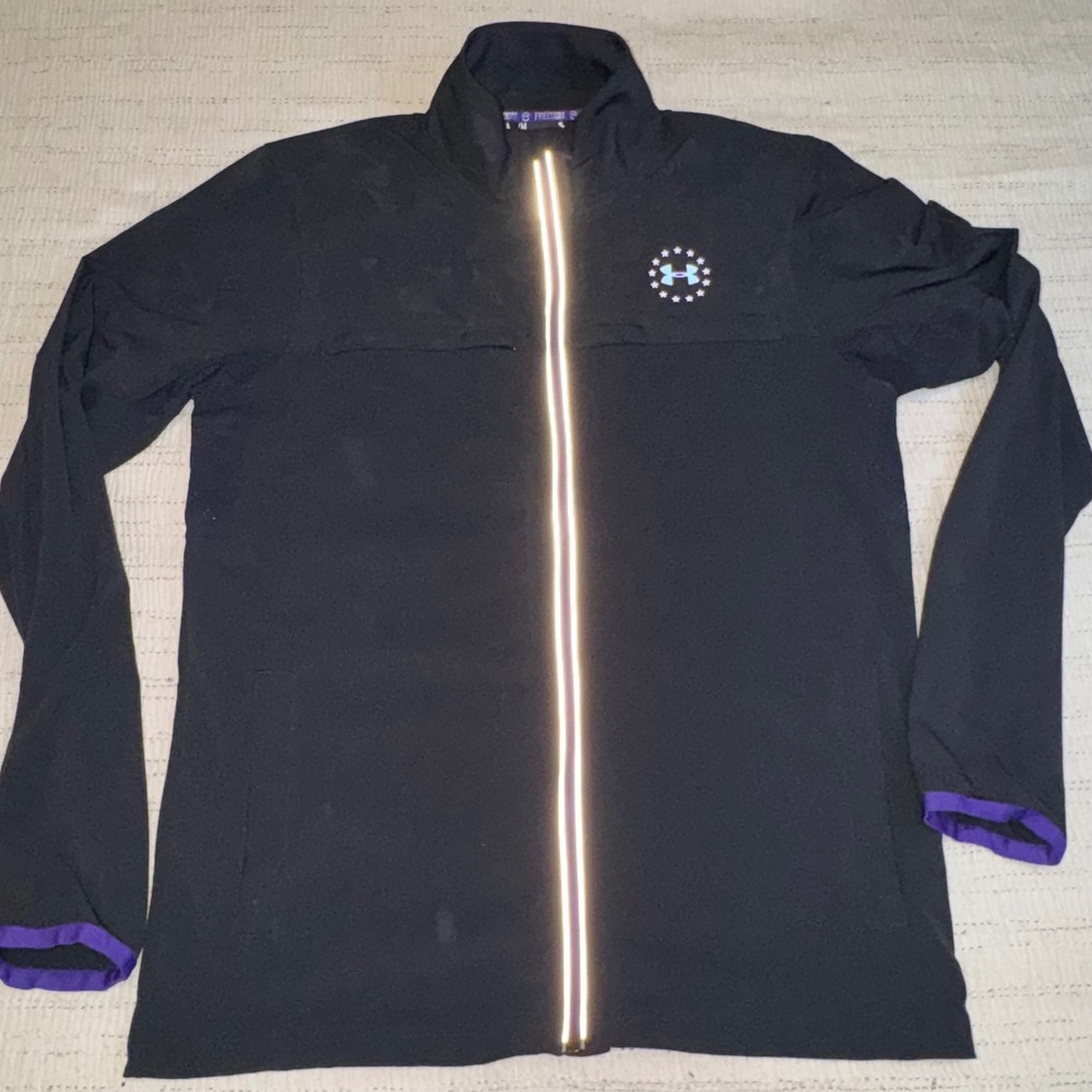 Under Armour Freedom Wounded Warrior Project Jacket Black Purple Mens Medium